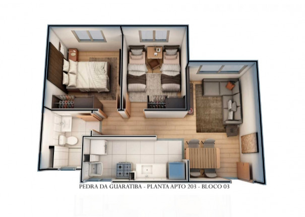 Imagem Apartamento com 2 Quartos à Venda, 45 m² em Guaratiba - Rio de Janeiro