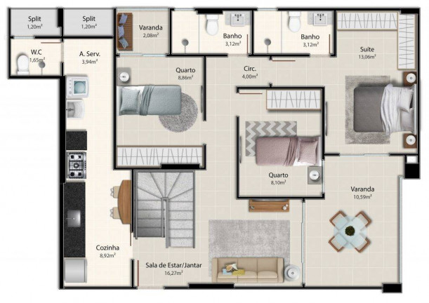 Imagem Apartamento com 3 Quartos à Venda, 101 m² em Itapuã - Vila Velha