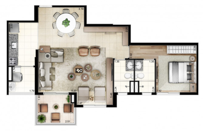 Imagem Apartamento com 2 Quartos à Venda, 69 m² em Jardim Caboré - São Paulo