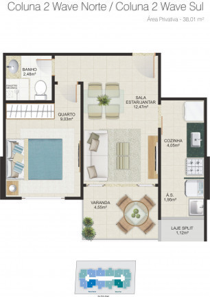 Imagem Apartamento com 1 Quarto à Venda,  em Itapuã - Vila Velha
