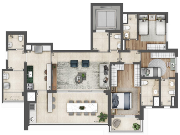 Imagem Apartamento com 3 Quartos à Venda, 132 m²em Butantã - São Paulo