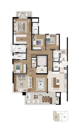 Imagem Apartamento com 4 Quartos à Venda, 200 m² em Alphaville Empresarial - Barueri Imagem Apartamento com 4 Quartos à Venda, 200 m² em Alphaville Empresarial - Barueri
