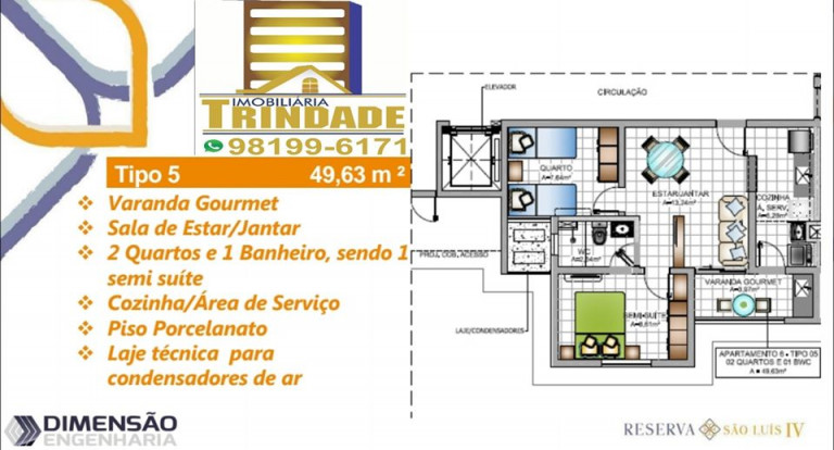 Imagem Apartamento com 2 Quartos à Venda, 55 m² em Jardim Eldorado - São Luís