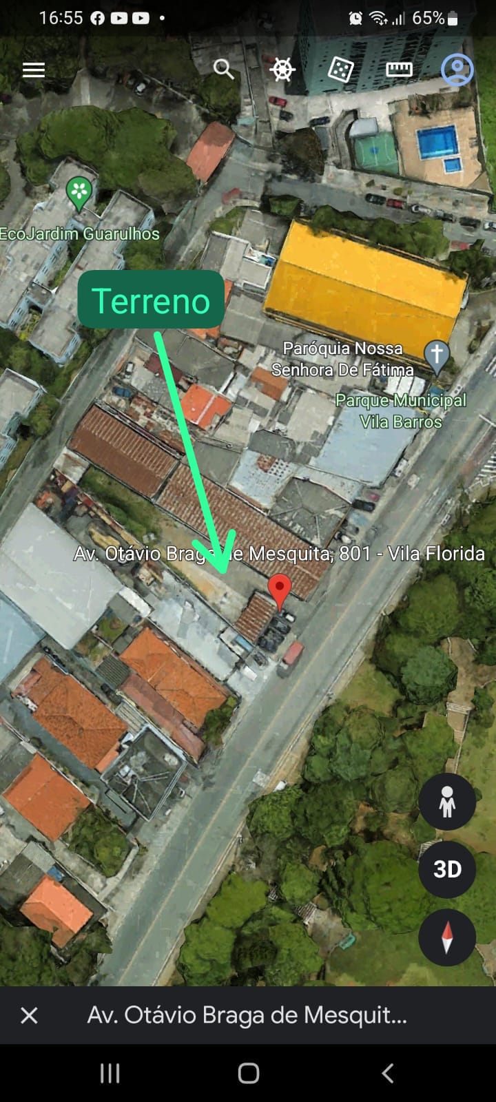 Terreno à Venda ou Locação, 519 m²em Vila Flórida - Guarulhos