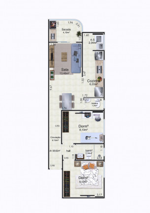Imagem Apartamento com 2 Quartos à Venda, 61 m² em Caiçara - Praia Grande
