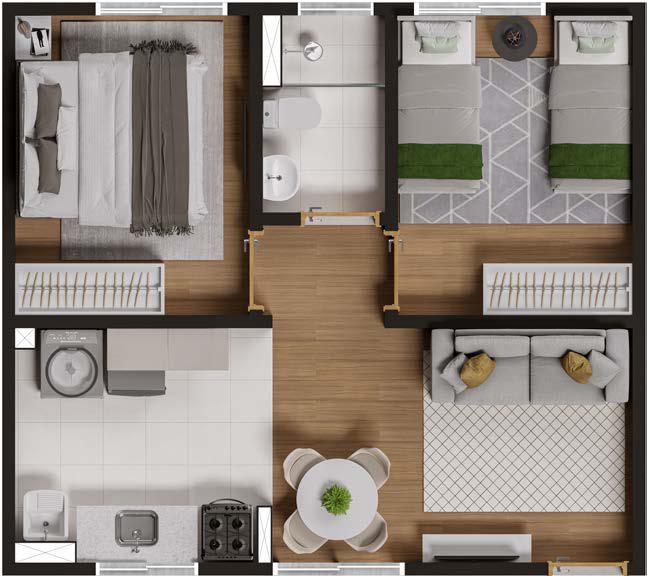 Imagem Apartamento com 2 Quartos à Venda, 43 m²em Recreio Anhangüera - Ribeirão Preto