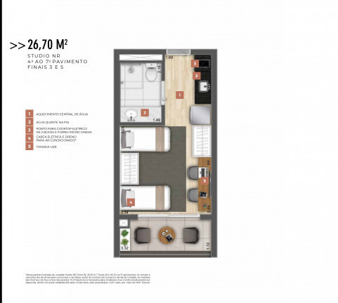 Imagem Studio à Venda, 28 m² em Santo Amaro - São Paulo Imagem Studio à Venda, 28 m² em Santo Amaro - São Paulo