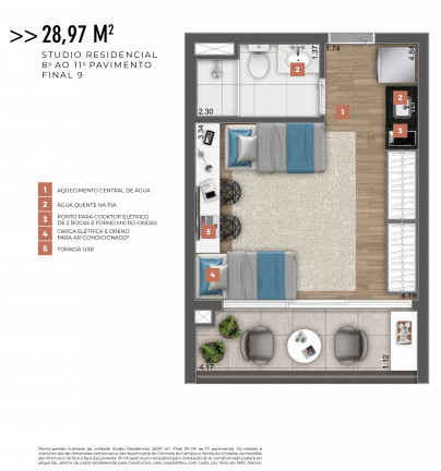 Imagem Studio com 1 Quarto à Venda, 27 m² em Santo Amaro - São Paulo