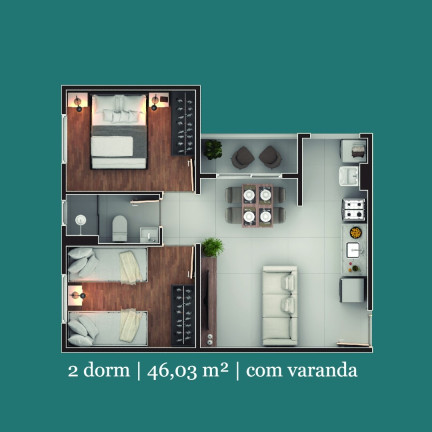 Imagem Apartamento com 2 Quartos à Venda, 46 m²em Vila Nova Aparecida - Mogi das Cruzes