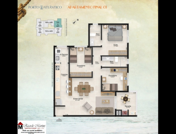 Imagem Apartamento com 3 Quartos à Venda, Locação ou Temporada, 94 m² em Mar Grosso - Laguna Imagem Apartamento com 3 Quartos à Venda, Locação ou Temporada, 94 m² em Mar Grosso - Laguna