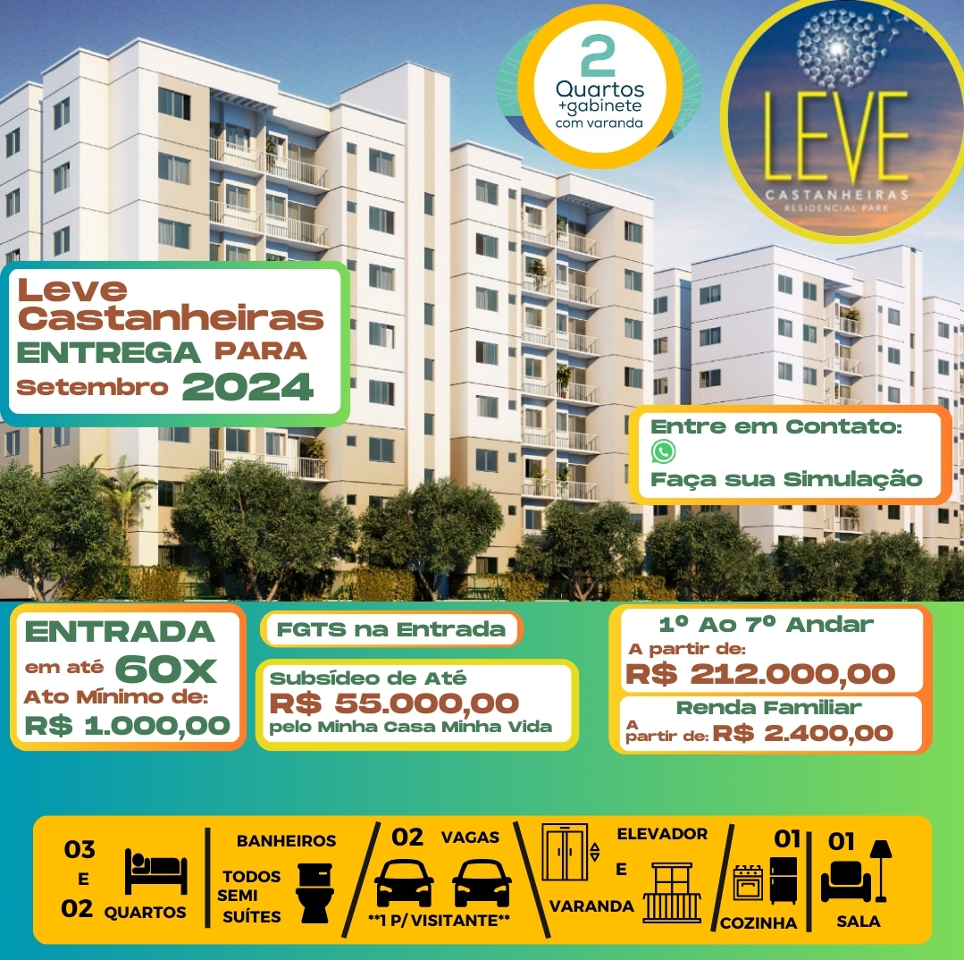 Apartamento com 3 Quartos à Venda, 60 m²em Gilberto Mestrinho - Manaus