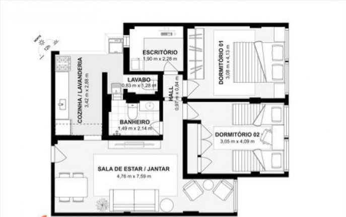 Imagem Apartamento com 2 Quartos à Venda, 68 m² em Botafogo - Rio de Janeiro