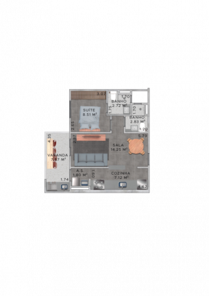 Imagem Apartamento com 1 Quarto à Venda, 53 m² em Real - Praia Grande