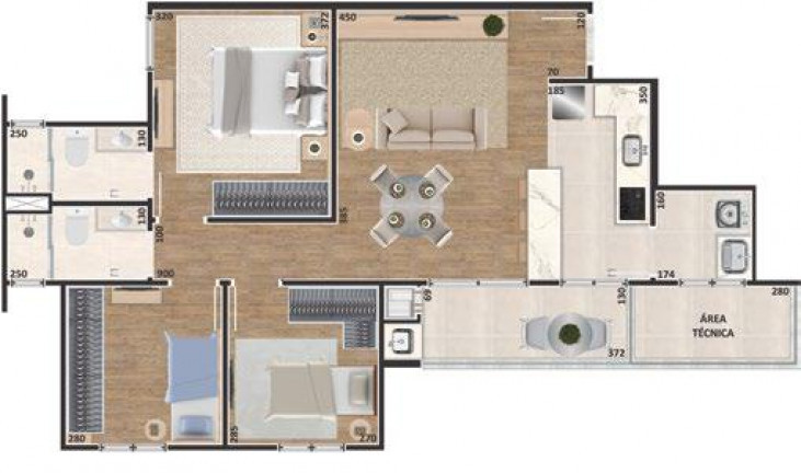 Imagem Apartamento com 3 Quartos à Venda, 83 m² em Centro - São José dos Pinhais