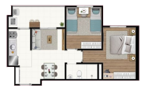 Imagem Apartamento com 2 Quartos à Venda, 48 m²em Mogi Moderno - Mogi das Cruzes