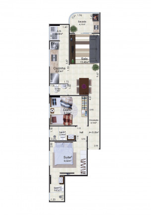 Imagem Apartamento com 2 Quartos à Venda, 61 m² em Caiçara - Praia Grande