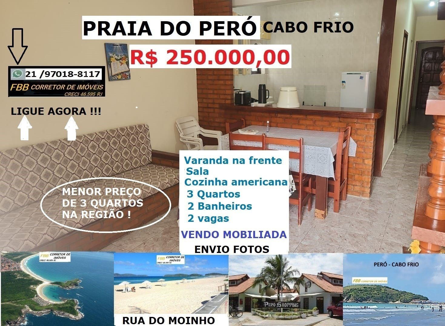 Casa de Condomínio com 3 Quartos à Venda, 70 m² em Peró - Cabo Frio