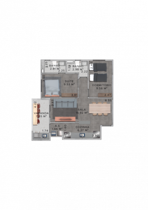 Imagem Apartamento com 1 Quarto à Venda, 53 m² em Real - Praia Grande