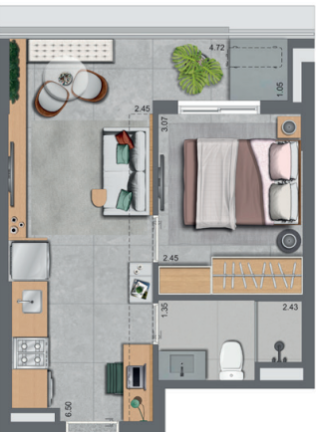 Imagem Apartamento com 2 Quartos à Venda, 43 m² em Brooklin Paulista - São Paulo Imagem Apartamento com 2 Quartos à Venda, 43 m² em Brooklin Paulista - São Paulo