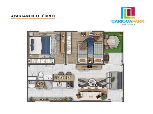 Imagem Apartamento com 2 Quartos à Venda, 45 m² em Guaratiba - Rio de Janeiro