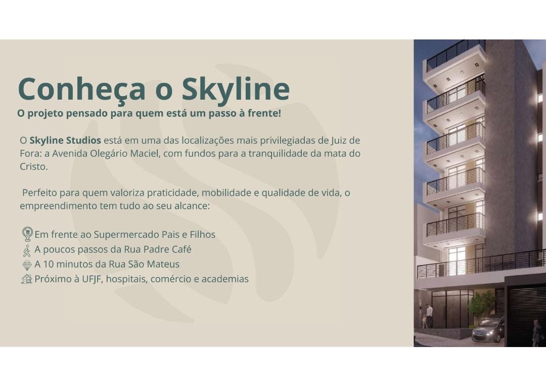 Imagem Studio com 1 Quarto à Venda, 44 m² em Paineiras - Juiz de Fora