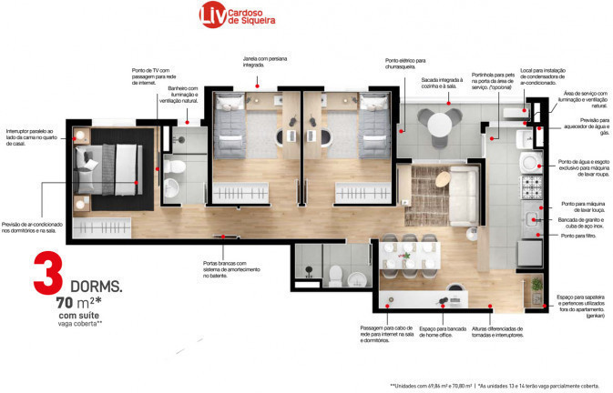 Imagem Apartamento com 3 Quartos à Venda, 70 m²em Vila Oliveira - Mogi das Cruzes