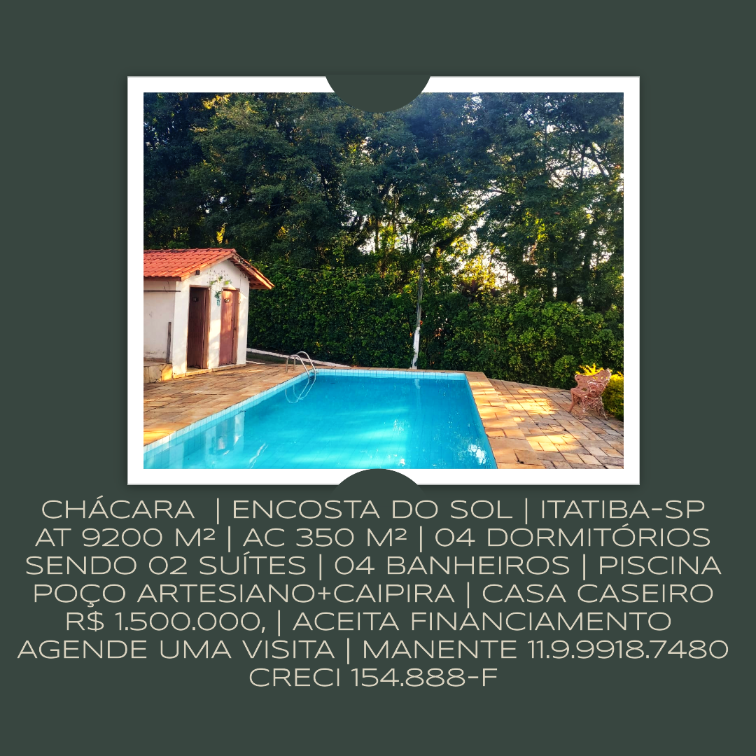 Chácara com 4 Quartos à Venda, 350 m²em Encosta do Sol - Itatiba