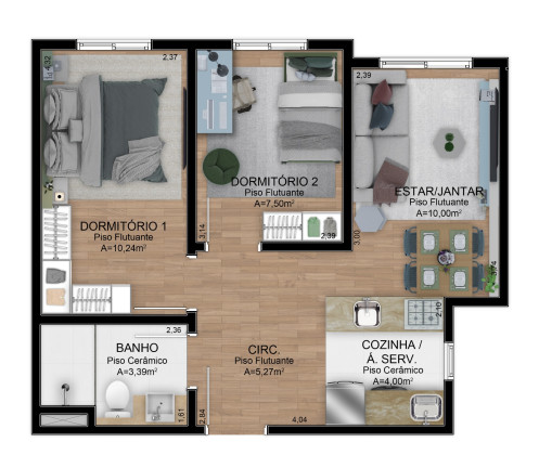 Imagem Apartamento com 2 Quartos à Venda, 49 m²em Rondônia - Novo Hamburgo