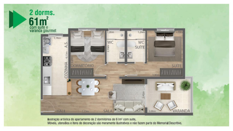 Imagem Apartamento com 2 Quartos à Venda, 50 m²em Vera Tereza - Caieiras