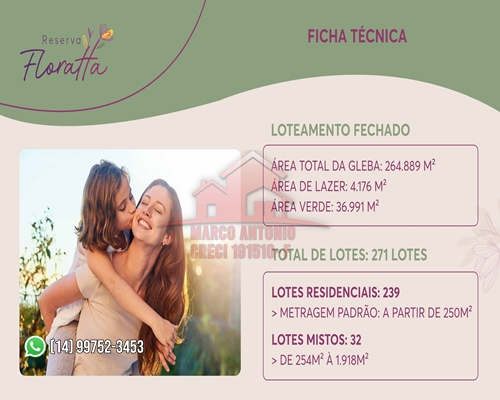 Imagem Terreno à Venda, 250 m² em Floratta Nações Residencial - Bauru