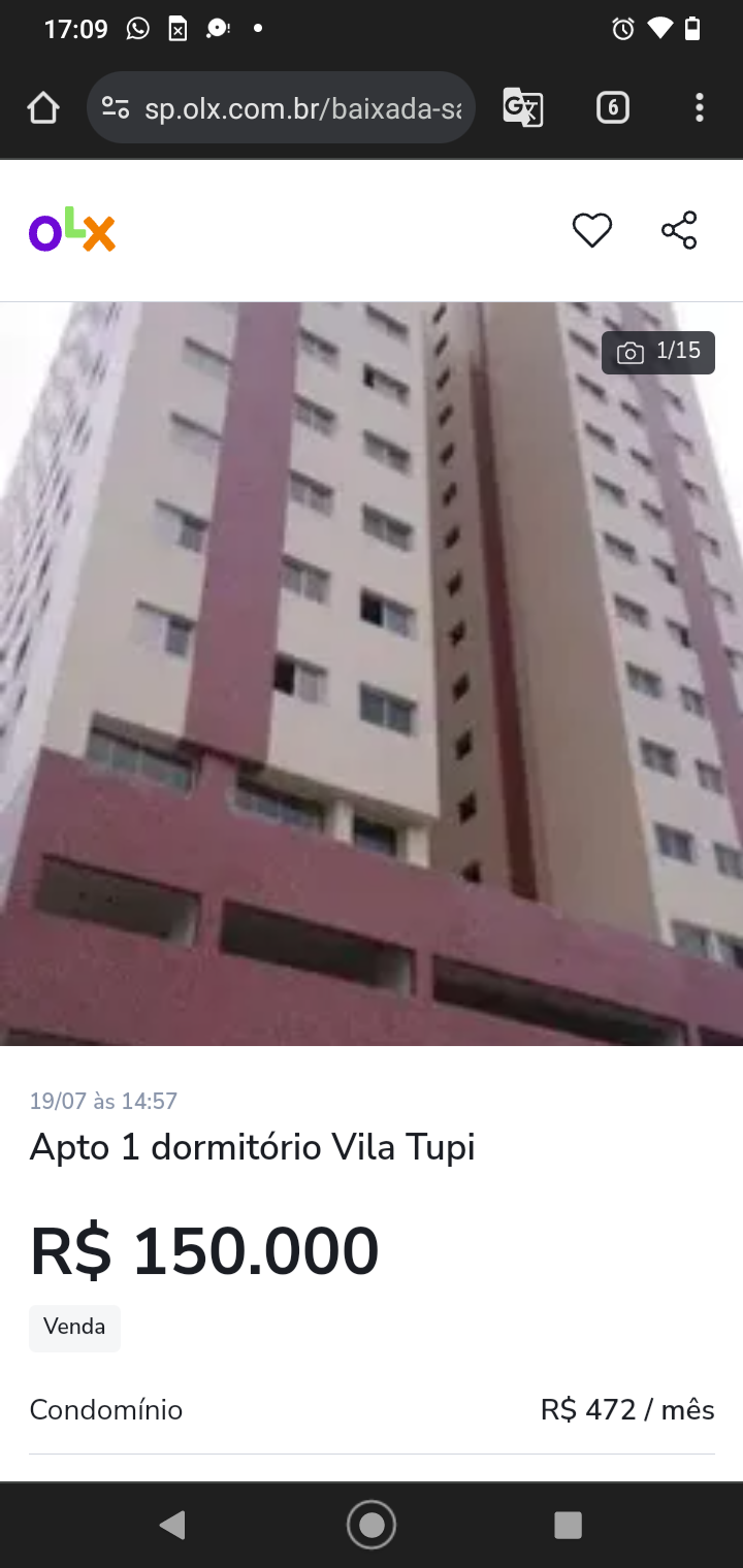 Imagem Apartamento com 1 Quarto à Venda, 39 m²em Tupi - Praia Grande