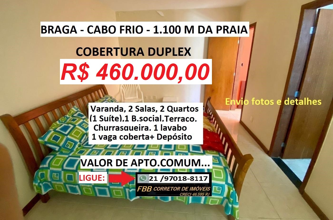 Cobertura com 2 Quartos à Venda, 115 m² em Braga - Cabo Frio
