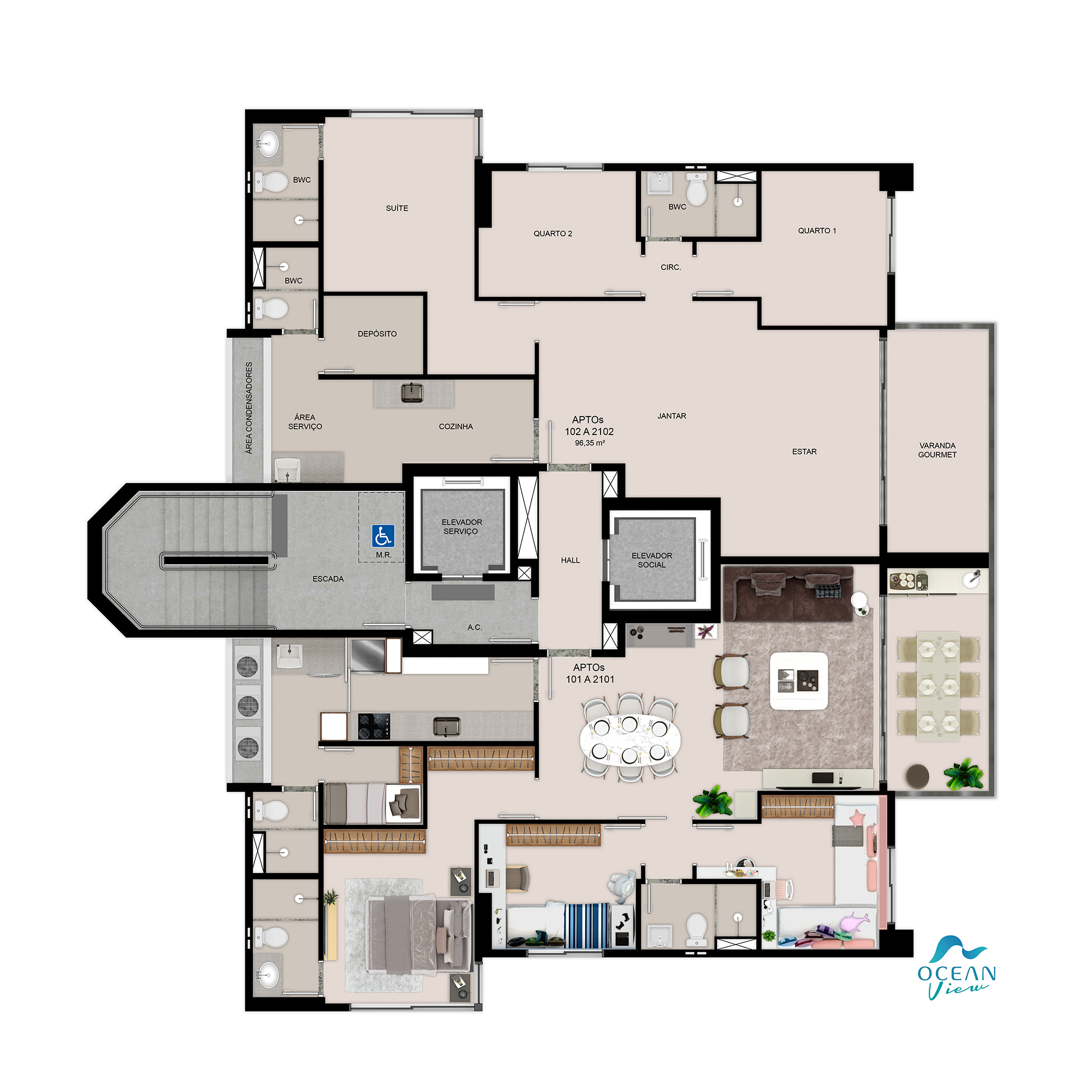Imagem Apartamento com 3 Quartos à Venda, 96 m²em Centro - Jaboatão dos Guararapes