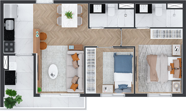 Imagem Apartamento com 2 Quartos à Venda, 50 m² em Mirandópolis - São Paulo