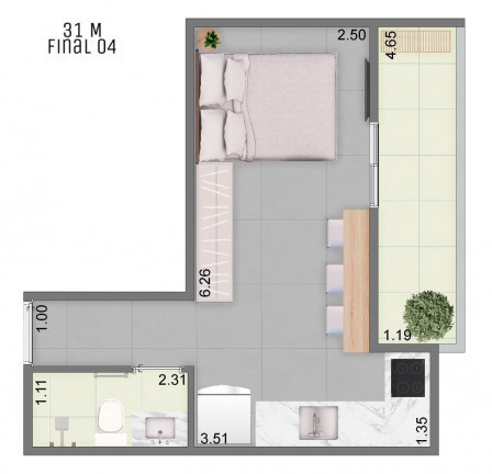 Imagem Apartamento com 1 Quarto à Venda, 28 m² em Chácara Seis de Outubro - São Paulo