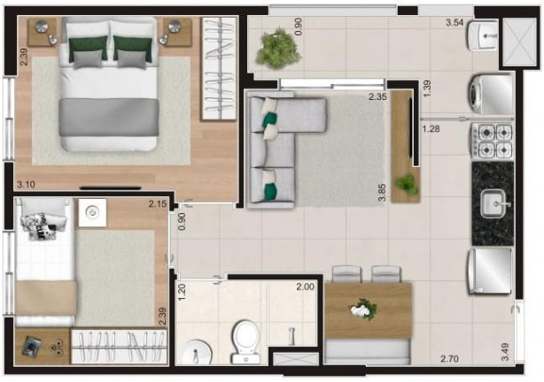 Imagem Apartamento com 2 Quartos à Venda, 38 m² em Vila Ré - São Paulo
