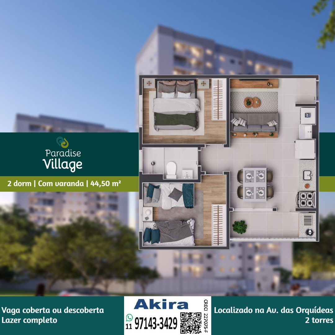 Imagem Apartamento com 2 Quartos à Venda, 44 m² em Parque dos Lagos - Mogi das Cruzes