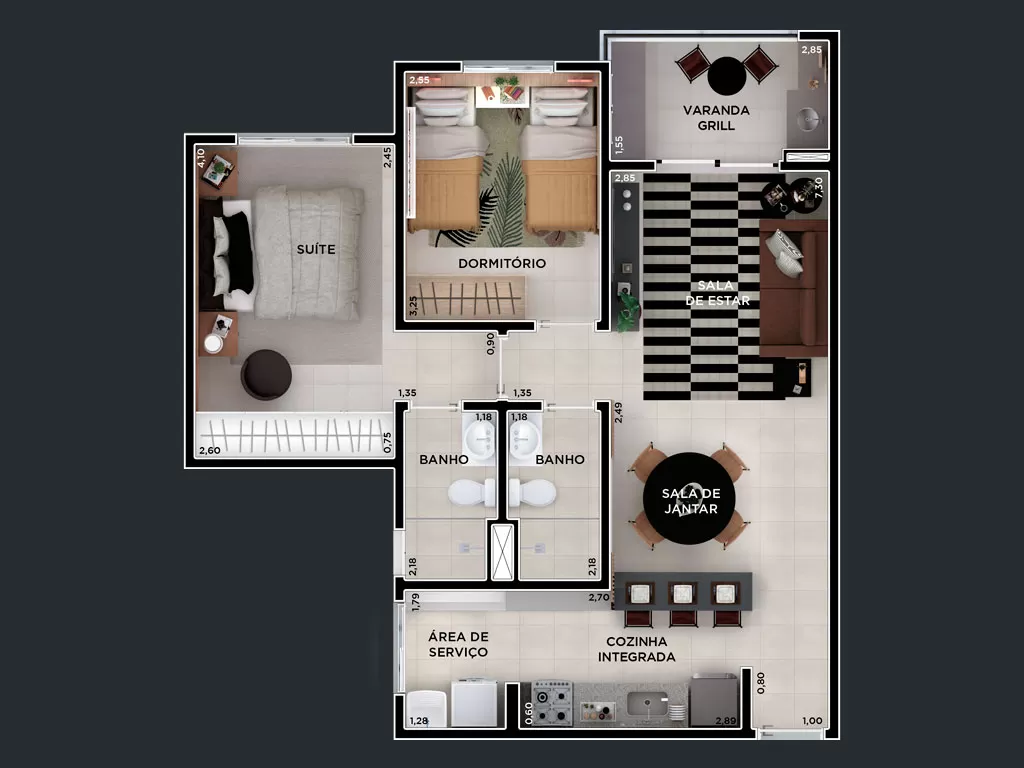Imagem Apartamento com 2 Quartos à Venda, 64 m²em Engordadouro - Jundiaí