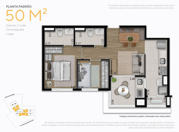 Imagem Apartamento com 2 Quartos à Venda, 50 m² em Vila Osasco - Osasco