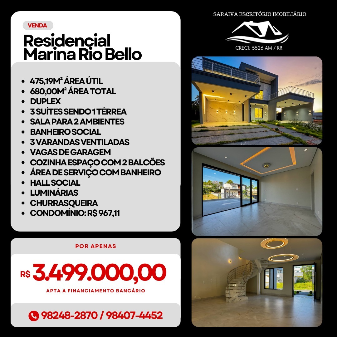 Casa com 3 Quartos à Venda, 475 m²em Tarumã - Manaus