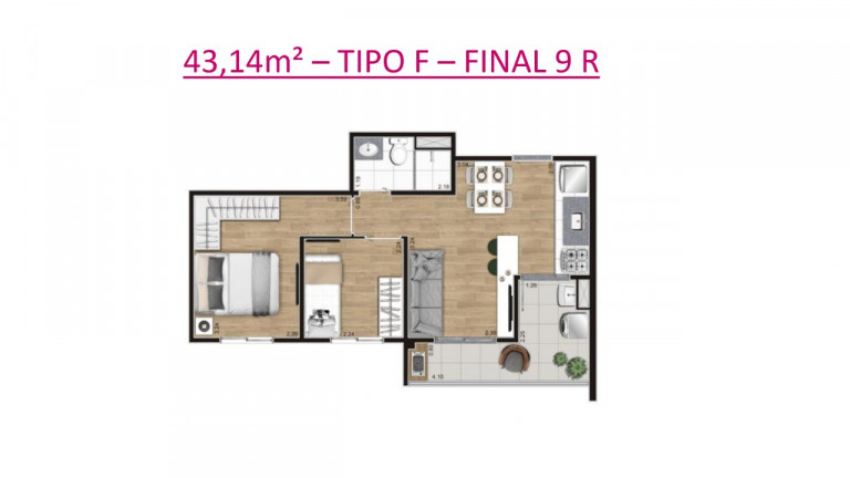 Imagem Studio com 2 Quartos à Venda, 43 m² em Belenzinho - São Paulo