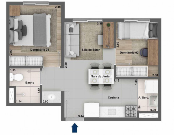 Imagem Apartamento com 2 Quartos à Venda, 38 m² em Vila Norma - São Paulo
