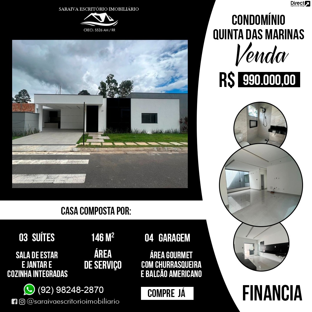 Casa com 3 Quartos à Venda, 146 m²em Ponta Negra - Manaus