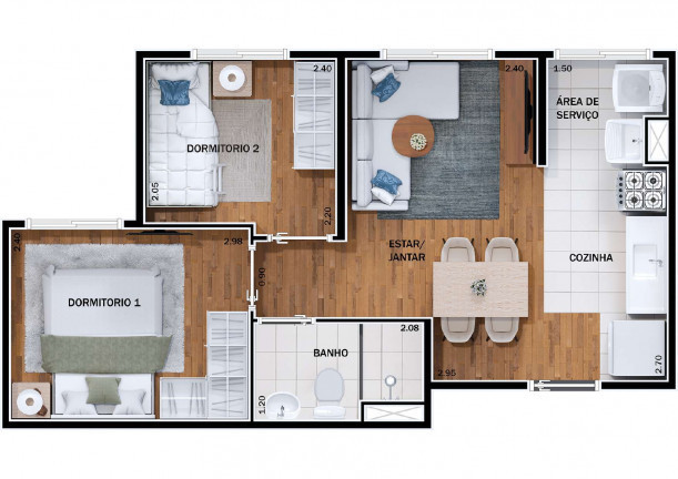 Imagem Apartamento com 2 Quartos à Venda, 37 m²em Parque Alves de Lima - São Paulo
