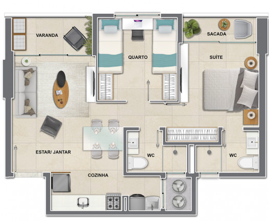 Imagem Apartamento com 2 Quartos à Venda, 55 m² em Cocó - Fortaleza