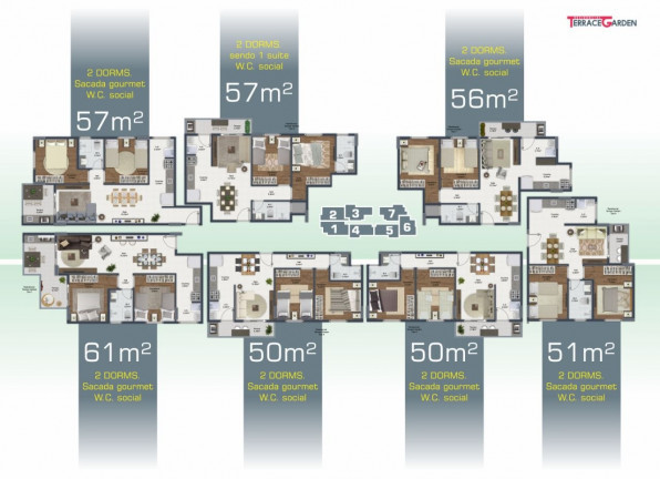 Imagem Apartamento com 2 Quartos à Venda, 56 m² em Mirim - Praia Grande