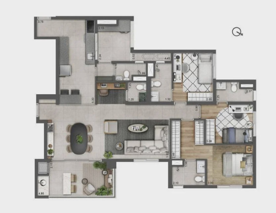 Imagem Apartamento com 3 Quartos à Venda, 129 m² em Jardim Caboré - São Paulo