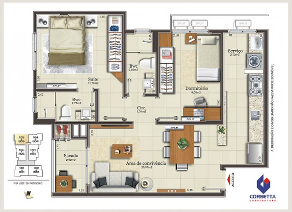 Imagem Apartamento com 2 Quartos à Venda, 69 m² em Centro - Criciúma Imagem Apartamento com 2 Quartos à Venda, 69 m² em Centro - Criciúma