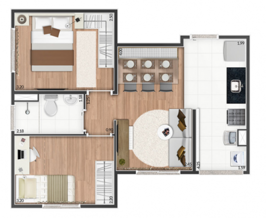 Imagem Apartamento com 2 Quartos à Venda, 42 m² em Vila Nova Cintra - Mogi das Cruzes
