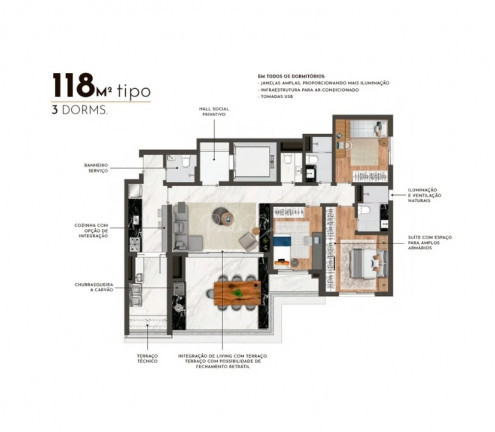 Imagem Apartamento com 3 Quartos à Venda, 118 m² em Jardim Aurélia - São Paulo